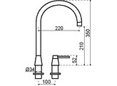 251335 - Lanesto Mitigeur de cuisine - Cone Counter - Bec orientable - Cuivre