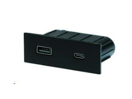 322584 -  Lanesto - Piccolo Rechthoekig -inbouwstopcontact met USB-A   C aansluiting - Zwart