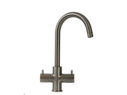 250154 - Lanesto Keukenkraan - Due- Zwenkbare uitloop - Inox-look - Omruilgarantie 5 jaar