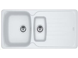 AZG651MW1 - 114.0492.392 - Antea - Inbouwspoeltafel / 970 x 500  mm/ 1 1/2 bak / Metaal Wit /
