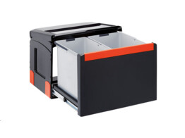C50A502 - 134.0055.292 - Cube - Separateur de dechets / Ouverture laterale / 500  mm/ 1 x 18 l   1 x 14 l / Raccord porte-recipient