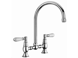 250533 - Mitigeur de cuisine Lanesto - Classica - a 2 poignees - Aspect Inox