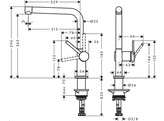 Hansgrohe Talis M54 Eengreepskeukenmengkraan L 270  1jet  matzwart