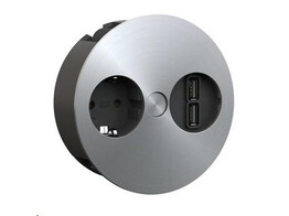 Bachman Twist  - RVS-look met een stopcontact en twee USB aansluitingen