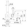 301019 - 115.0653.371 - Active L - Eengreepsmengkraan L met zwenkbare uitloop / Side lever / Zwart Mat