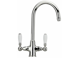 250545 - Mitigeur de cuisine - Gemello - a deux poignees avec bec orientable - Chrome