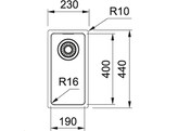 MRX1101901 - 122.0568.207 - Maris onderbouwspoelbak / 190 x 400  mm/ Glad