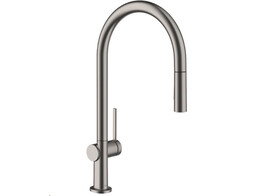 Talis M54 Eengreepskeukenmengkraan 210  met uittrekbare vuistdouche  2jet br/ Brushed Black Chrome