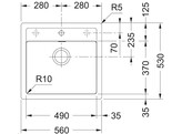 SID610490PW1 - 143.0717.379 - Sirius - Evier a encastrer / 560 x 530 mm / 1 1/2 bassin / Blanc