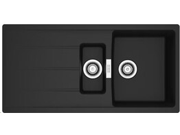 CNG651MB1 - 114.0714.217 - Centro - Inbouwspoeltafel / 1000 x 500 mm / 1 1/2 bak / Zwart Mat / Omkeerbaar Omkeerbaar