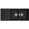 CNG621MB1 - 114.0714.223 - Centro - Evier a encastrer / 1160 x 500 mm / 2 bassins / Noir Mat / Reversible
