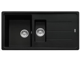 BFG651MB1 - 114.0668.826 - Basis - Evier a encastrer / 970 x 500 mm / 1 1/2 bassin / Noir Mat / Reversible