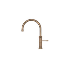 Classic Fusion Round  koud  warm en kokend-water-kraan met kindveilige  dubbel druk-draai bedieningsknop  Messing Patina  Living Color .