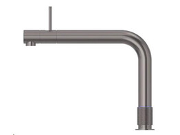 Front  koud  warm en kokend-water-kraan met kindveilige  dubbel druk-draai bedieningsknop  Gunmetal
