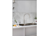 Classic Fusion Round  koud  warm en kokend-water-kraan met kindveilige  dubbel druk-draai bedieningsknop  Chroom