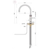 Classic Fusion Round  koud  warm en kokend-water-kraan met kindveilige  dubbel druk-draai bedieningsknop  RVS