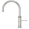 Classic Fusion Round  koud  warm en kokend-water-kraan met kindveilige  dubbel druk-draai bedieningsknop  RVS