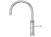 Classic Fusion Round  koud  warm en kokend-water-kraan met kindveilige  dubbel druk-draai bedieningsknop  RVS