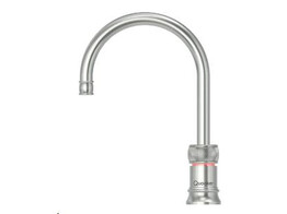 Classic Nordic Round  Single tap kokend-water-kraan met kindveilige  dubbel druk-draai bedieningsknop  RVS