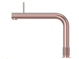 Front  koud  warm en kokend-water-kraan met kindveilige  dubbel druk-draai bedieningsknop  Rose Koper