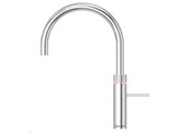 Fusion Round  koud  warm en kokend-water-kraan met kindveilige  dubbel druk-draai bedieningsknop  Chroom