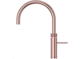 Fusion Round  koud  warm en kokend-water-kraan met kindveilige  dubbel druk-draai bedieningsknop  Rose Koper.