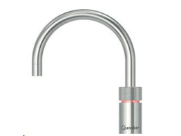 Nordic Round  Single tap kokend-water-kraan met kindveilige  dubbel druk-draai bedieningsknop  RVS