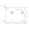 311618GM - Lanesto Burgos - Vlak- en onderbouw - 590 x 440 mm - Gun Metal - Grote bak links