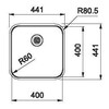 SRX2104001 - 127.0694.606 - Smart - Vlakbouw-   SlimTopspoelbak / 441 x 441 mm / Glad