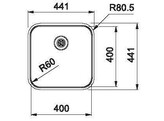 SRX2104001 - 127.0694.606 - Smart - Vlakbouw-   SlimTopspoelbak / 441 x 441 mm / Glad