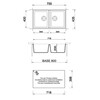 Plados One ON7920ST - Sous-encastrer - 755  x  435 mm - 2 cuves