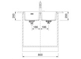 MRG220KR1 - 135.0740.381- Maris - Vlakbouwspoeltafel / 753 x 433 mm / 2 bakken / Koffieroom