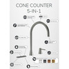 Osiris Design Cone 5-in-1 - tweegatskraan rond - Sturdy Black - Combi Extra Titanium - kokend  gekoeld en bruisend br/ Opgelet  Artikel bestaat uit 3 dozen 