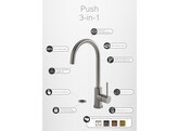 Push 3-in-1 - Ronde kraan - Copper - Click boiler Single/Combi Titanium - kokend