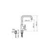Push 3-in-1 - Haakse kraan - Inox - Click boiler Single/Combi Titanium - kokend