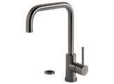 Push 3-in-1 - Haakse kraan - Inox - Click boiler Single/Combi Titanium - kokend
