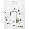 Push 3-in-1 - Haakse kraan - Inox - Click boiler Single/Combi Titanium - kokend