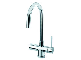 3-in-1 - Ronde kraan - Chroom - Single Titanium - kokend
