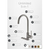 Unlimited 5-in-1 - Ronde kraan - Sturdy Black- Single Titanium - kokend  gekoeld en bruisend br/ Opgelet  Artikel bestaat uit 3 dozen 