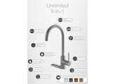 Unlimited 5-in-1 - Ronde kraan - Gold - Single Titanium - kokend  gekoeld en bruisend br/ Opgelet  Artikel bestaat uit 3 dozen 