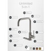 Unlimited 5-in-1 - Haakse kraan - Inox - Combi Extra Titanium - kokend  gekoeld en bruisend br/ Opgelet  Artikel bestaat uit 3 dozen 