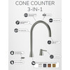 Osiris Design Cone 3-in-1 - tweegatskraan rond - Gunmetal - Click Boiler Single/Combi Titanium - kokend