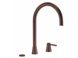 Osiris Design Cone 3-in-1 - tweegatskraan rond - Copper - Click Boiler Single/Combi Titanium - kokend