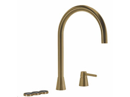 Osiris Design Cone 5-in-1 - driegatskraan rond - Goud - Combi Extra Titanium - kokend  gekoeld en bruisend br/ Opgelet  Artikel bestaat uit 3 dozen 