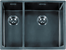 311619GM - Lanesto Burgos A affleurer ou sous-encastrer - 590 x 440 mm -Gun Metal-  Grande Cuve a droite