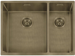311618PB - Lanesto Burgos A affleurer ou sous-encastrer - 590 x 440 mm -Patinated Brass - Grande Cuve a gauche