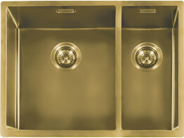 311618GO - Lanesto Burgos -A affleurer ou sous-encastrer - 590 x 440 mm - Or - Grande cuve a gauche