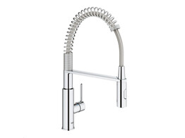 GROHE GET EENGREEPS KEUKENKRAAN MET PROFESSIONAL SPRAY  VLOEIENDE LIJNEN  VEEL FUNCTIONALITEIT EN EEN BRILJANT GEBRUIKSGEMAK