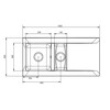 Lanesto Cadiz - Inbouwspoeltafel 1 1/2 bak met verlek - Fybertec - 1000 x 500mm