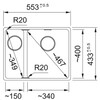 MRG260MWR1 - 135.0694.632 - Maris - Vlakbouwspoeltafel / 553 x 433 mm / 2 bakken / Grote bak rechts / Metaal Wit